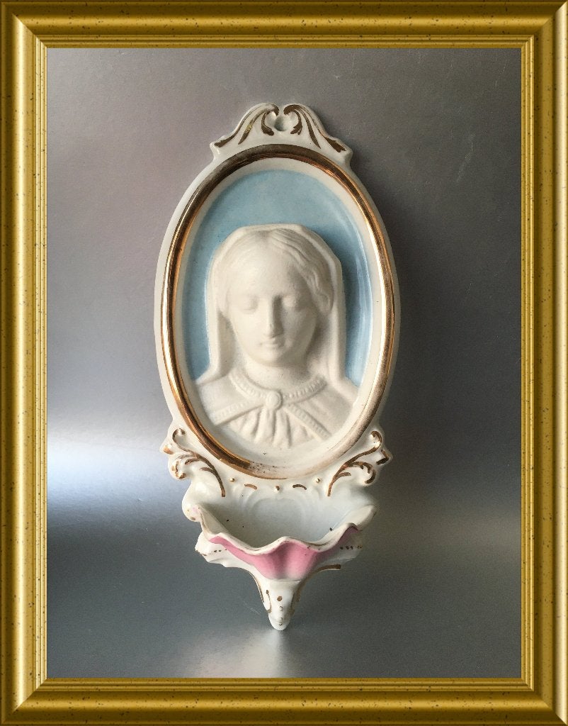 Groot oud porseleinen wijwatervat, Antiek en Kunst, Ophalen of Verzenden