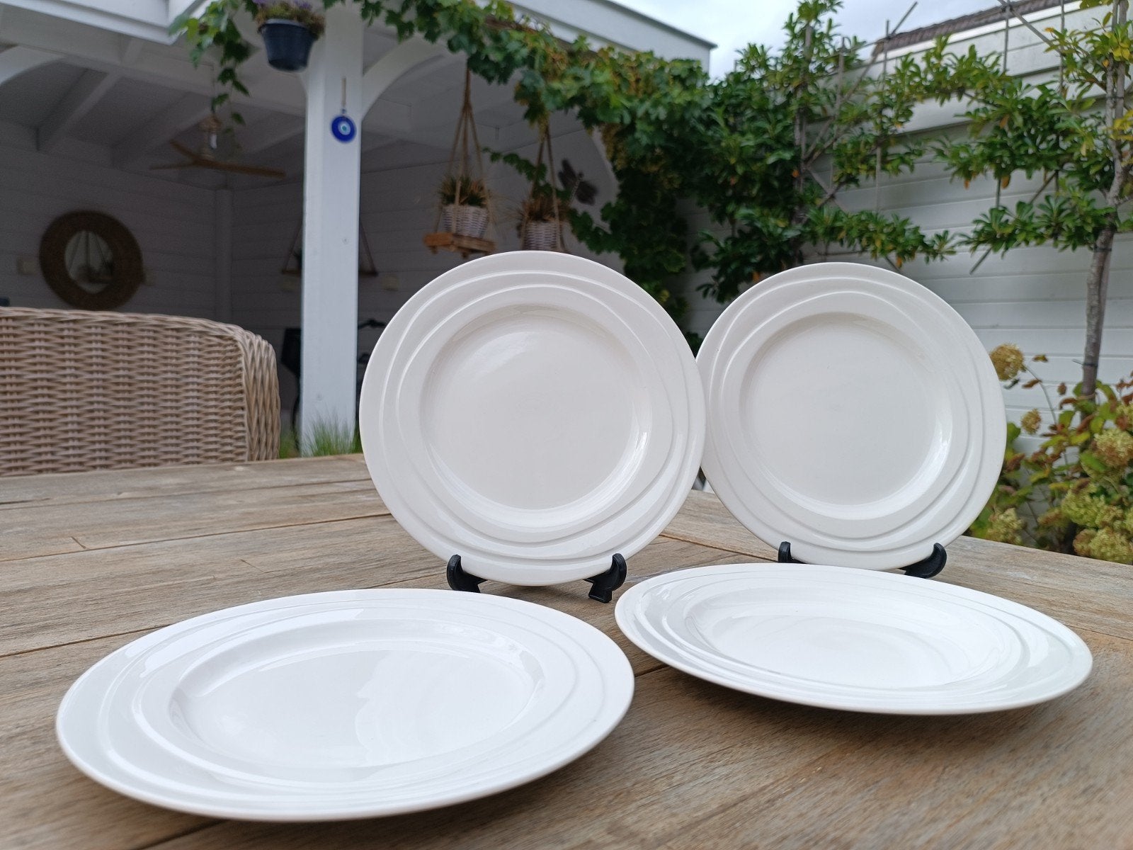 4x Jamie Oliver Waves ontbijt borden 18 cm, Huis en Inrichting, Ophalen of Verzenden, Zo goed als nieuw, Bord(en), Overige stijlen
