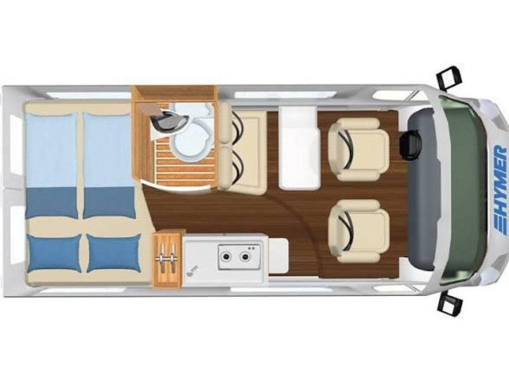 Hymer Free 540 Blue Evolution-2022-Automaat-1e eigenaar-, Automaat, Buscamper of Camperbus, Hordeur, Fiat