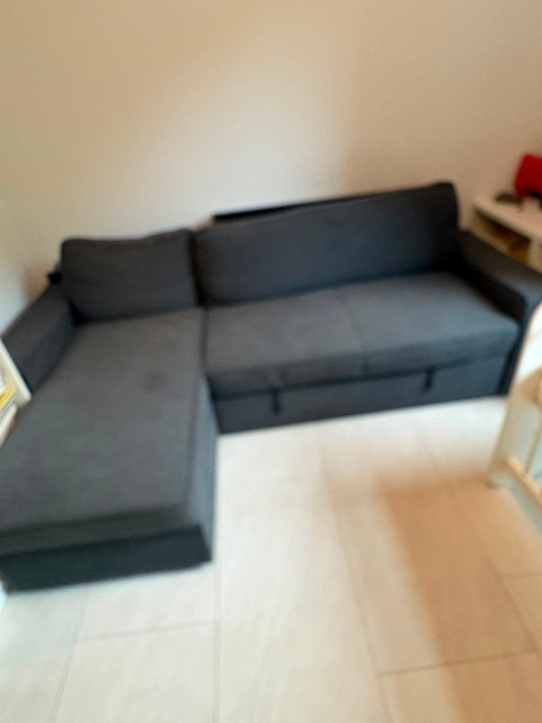 VILASUND 2-persoonsslaapbank met chaise longue, Ophalen, 125 tot 150 cm, Hoekbank, Zo goed als nieuw