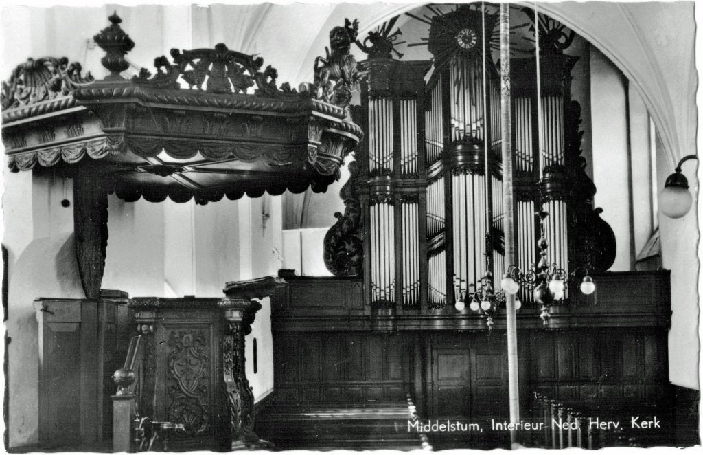 Middelstum, Interieur Ned. Herv. Kerk, 1960, Verzenden, 1940 tot 1960, Ongelopen, Groningen