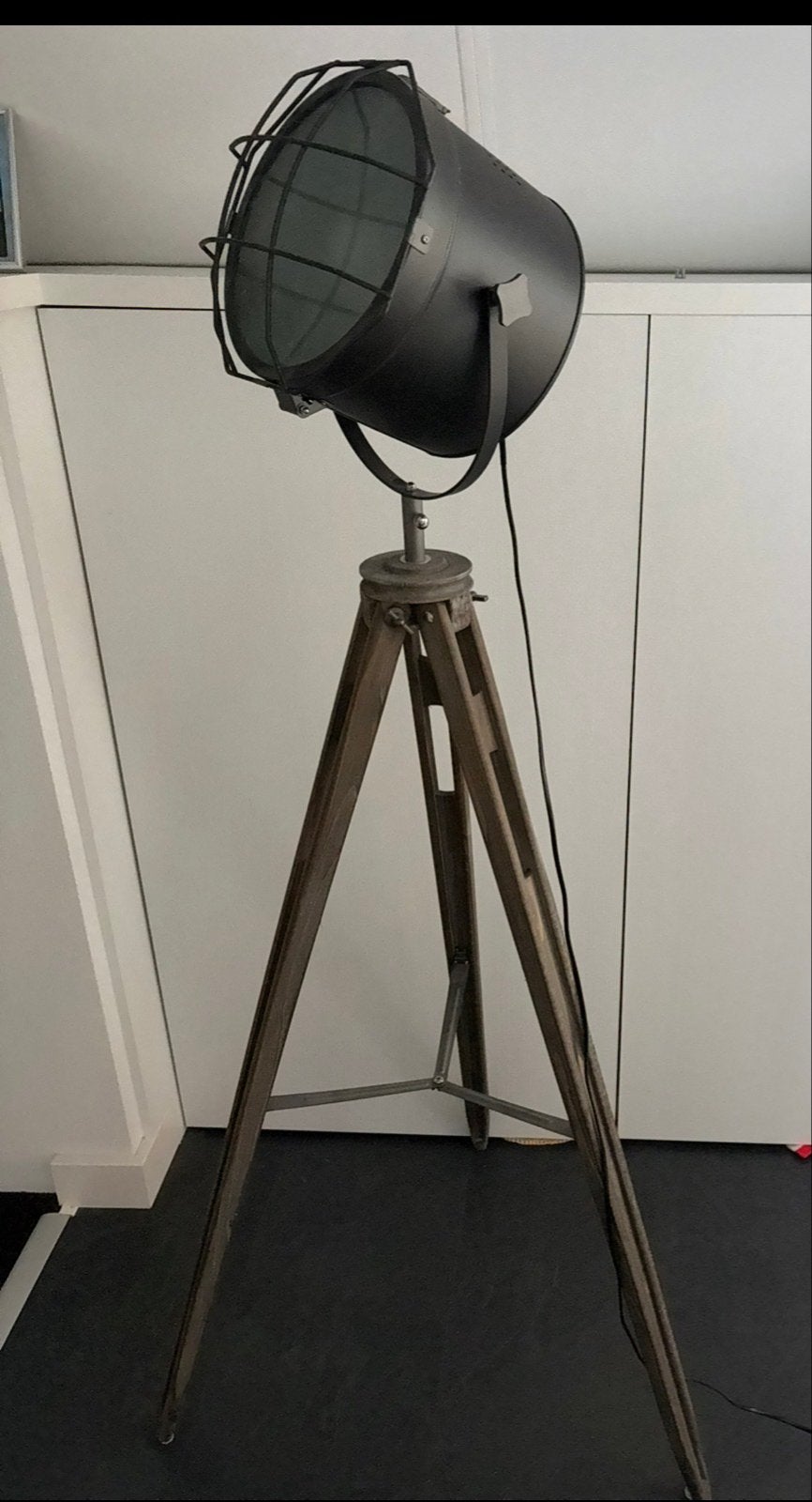 Industriële Vloerlamp met Statief - Vintage Stijl, Ophalen, Gebruikt, E27 (groot), 150 tot 200 cm