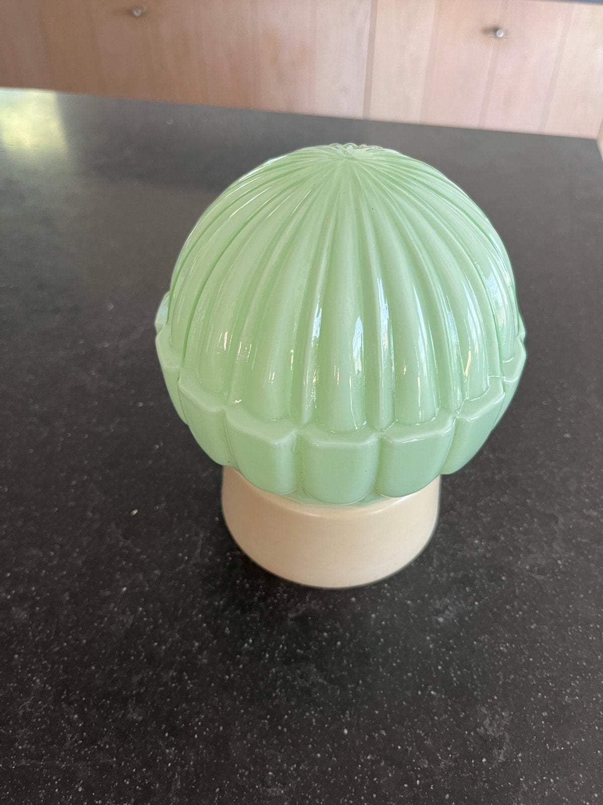 Antieke vintage Thabur glazen plafond lamp Plafonnière glas, Ophalen