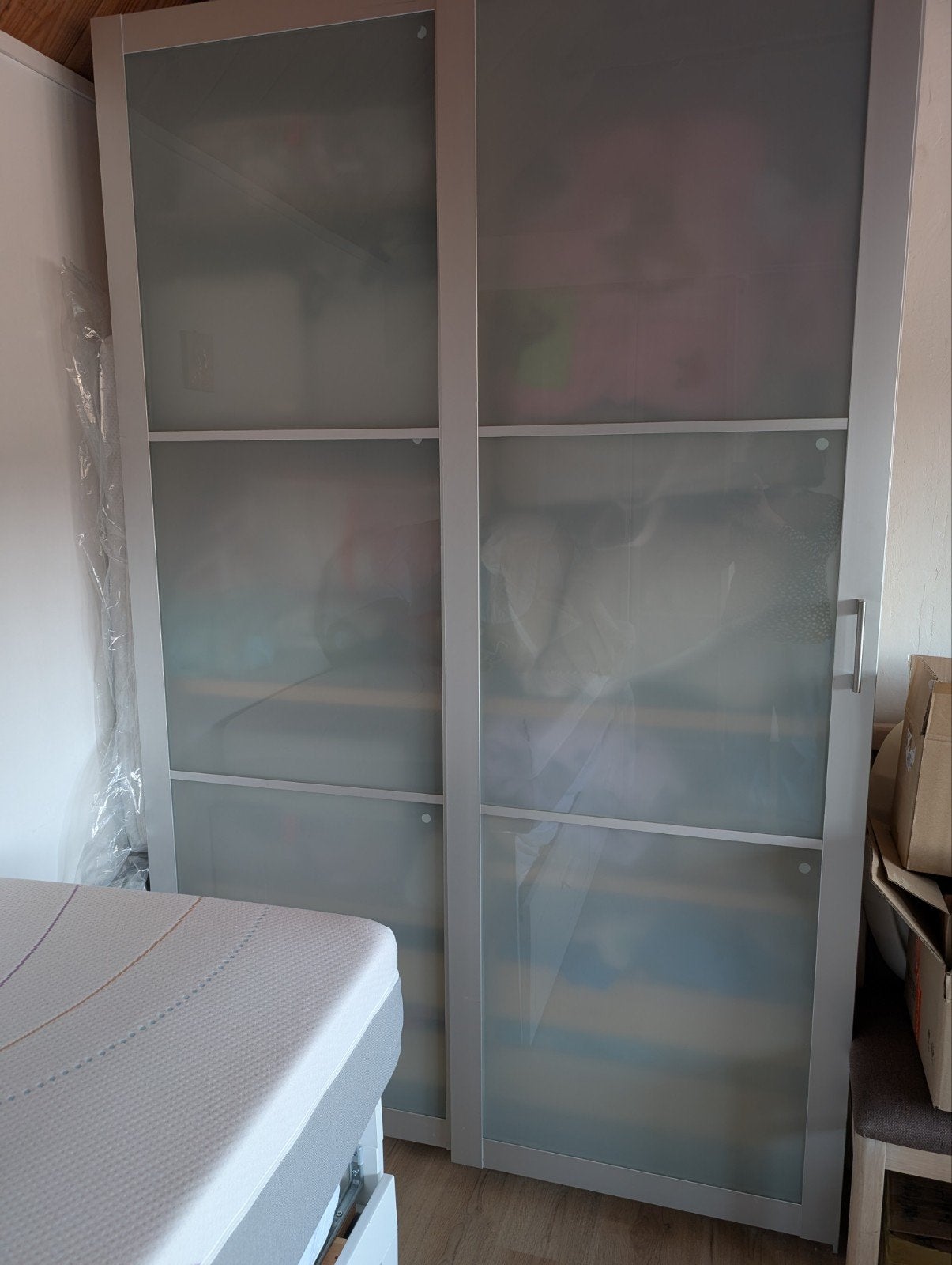 2 IKEA schuifdeuren voor Pax met al de benodigdheden, Huis en Inrichting, Ophalen, Gebruikt, 200 cm of meer, Glas