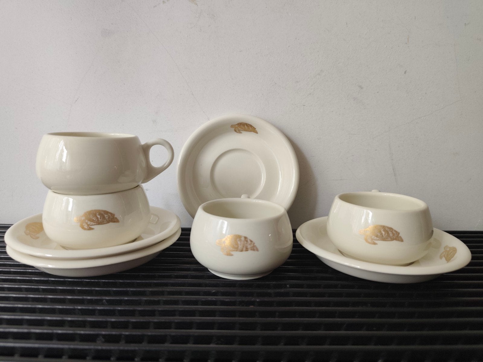 Petrus Regout 4x soepkommetje/ espressokop, porselein, 1900, Ophalen of Verzenden