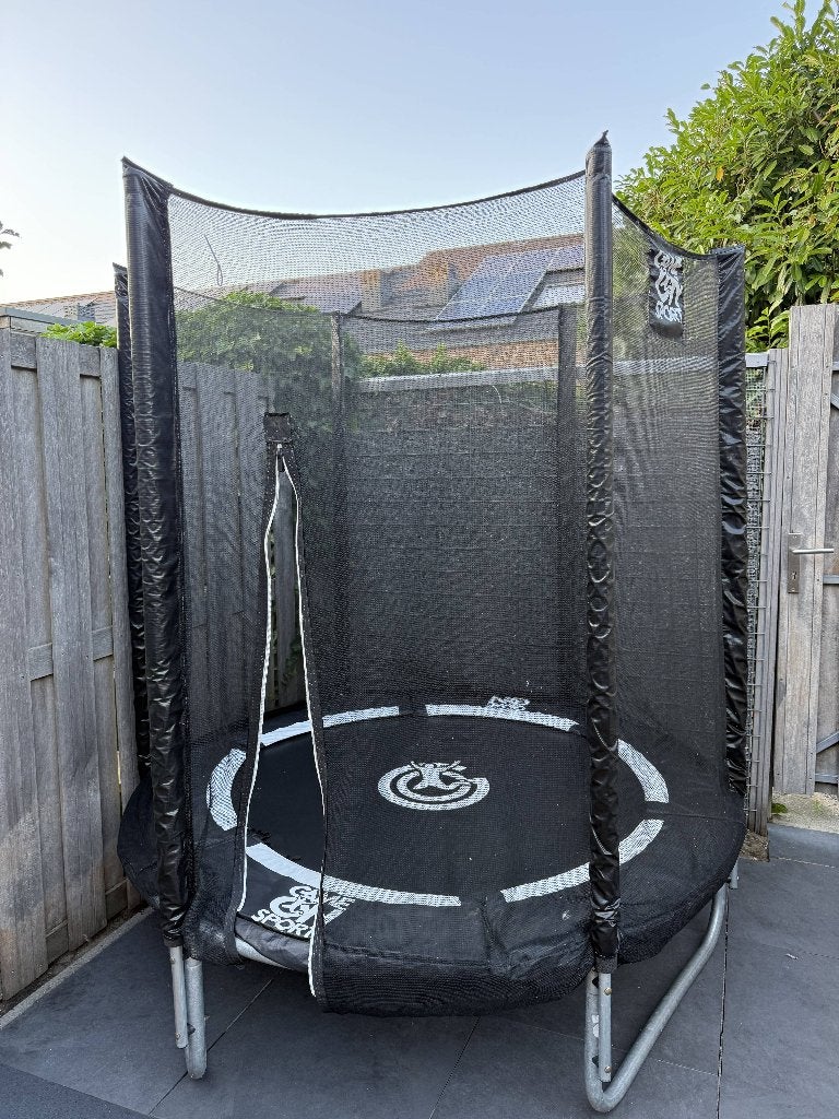 Trampoline zwart met veiligheidsnet, Ophalen, Zo goed als nieuw