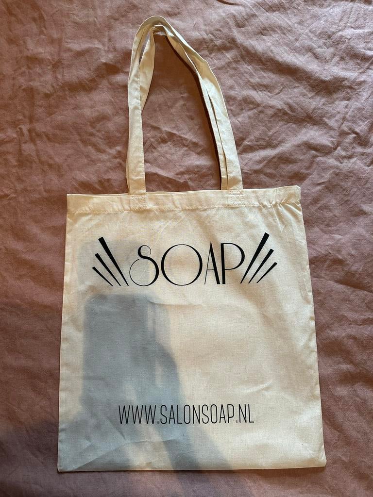 Katoenen tote bag met print, Sieraden, Tassen en Uiterlijk, Tassen | Schoudertassen, Ophalen of Verzenden, Nieuw, Beige, Overige merken
