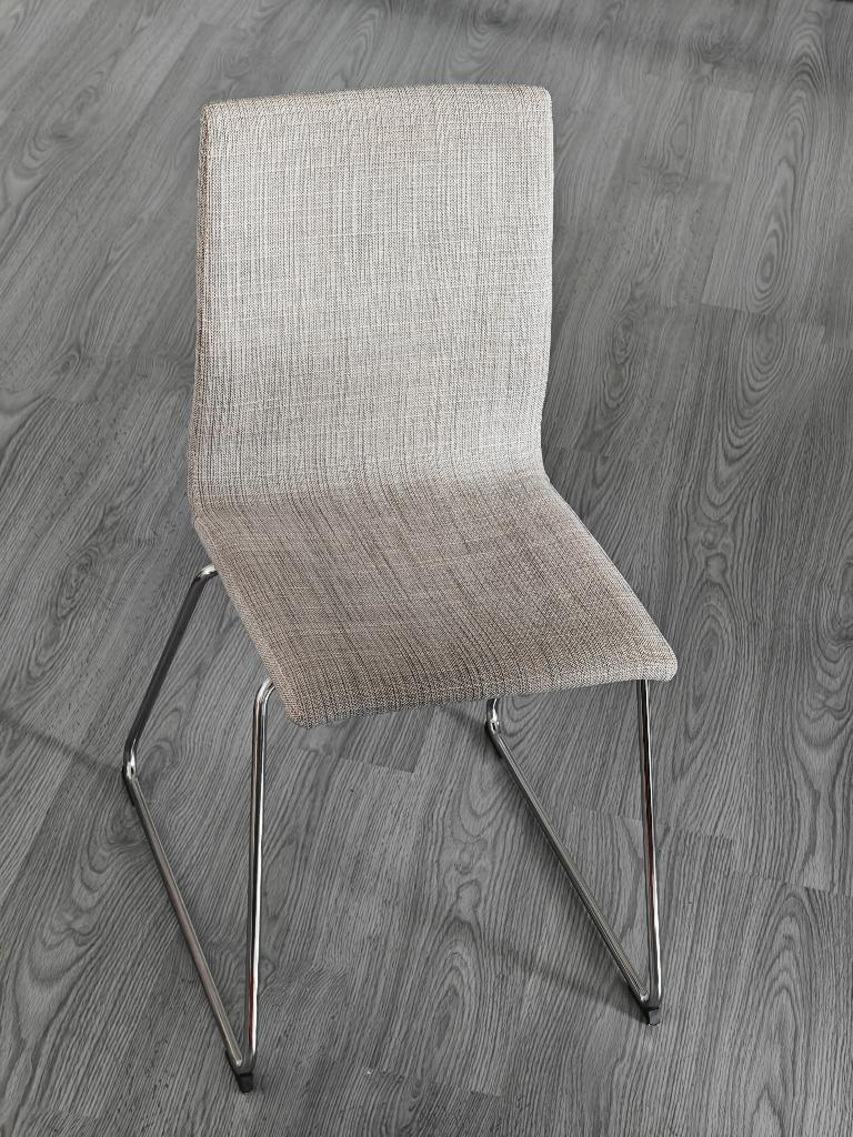 IKEA VOLFGANG Stoelen 4x Lichtgrijs, Ophalen, Gebruikt, Grijs, Stof