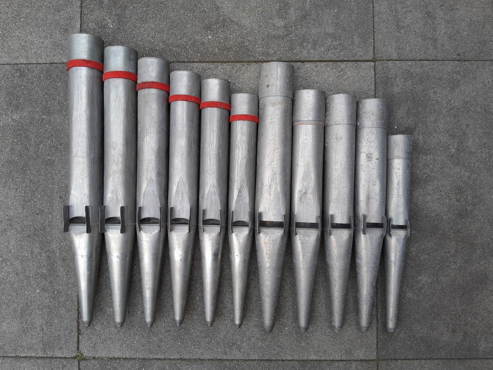 Losse orgelpijpen / pijpwerk Bourdon, 11 stuks., Muziek en Instrumenten, Orgels, Ophalen of Verzenden, Gebruikt, Pijporgel