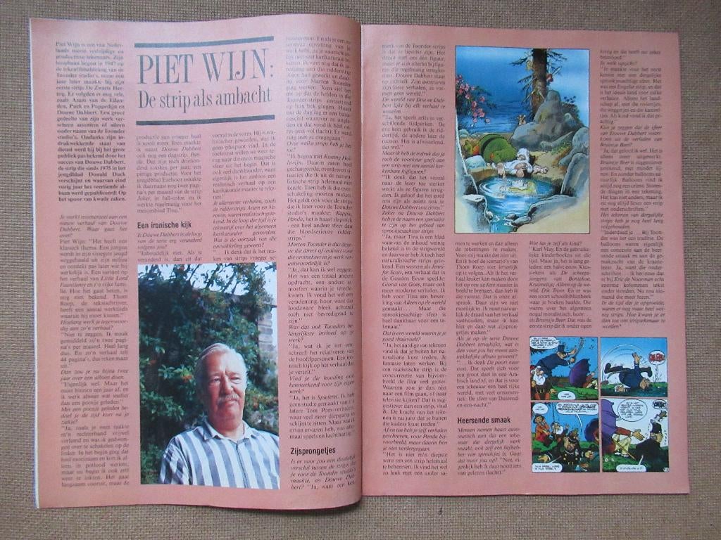 Piet Wijn (Douwe Dabbert) interview in Kuifje nr.38 van 1989, Verzenden, Eén stripboek, Zo goed als nieuw, Piet Wijn