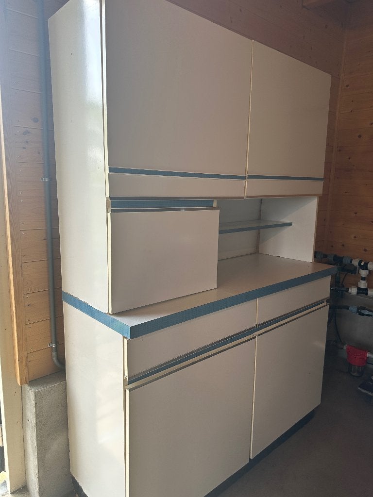 Retro • vintage • buffetkast formica, Ophalen, Gebruikt, 100 tot 150 cm, 150 tot 200 cm