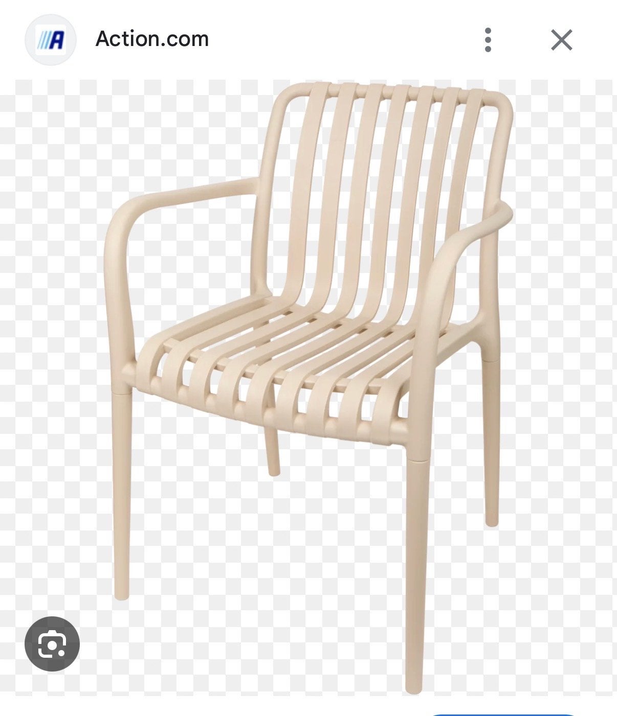 4 tuinstoelen van action beige, Ophalen, Gebruikt, Kunststof