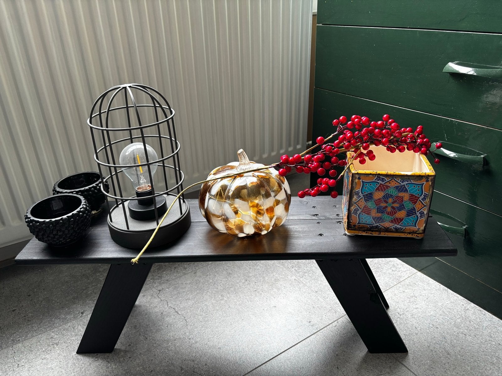 Decoratie set met tafeltje, Huis en Inrichting, Hout, Ophalen of Verzenden, Modern, Gebruikt
