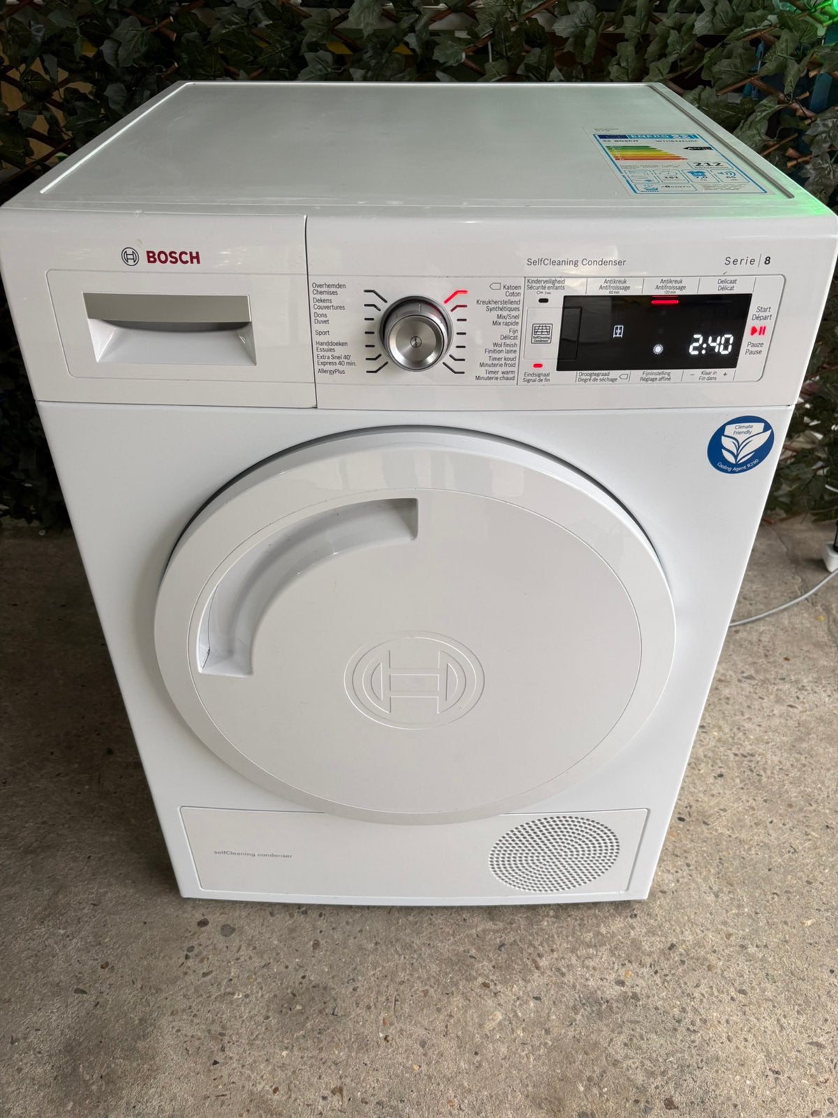 Bosch Serie 8 9kg Warmtepompdroger, Ophalen, Minder dan 85 cm, Overige typen, 8 tot 10 kg