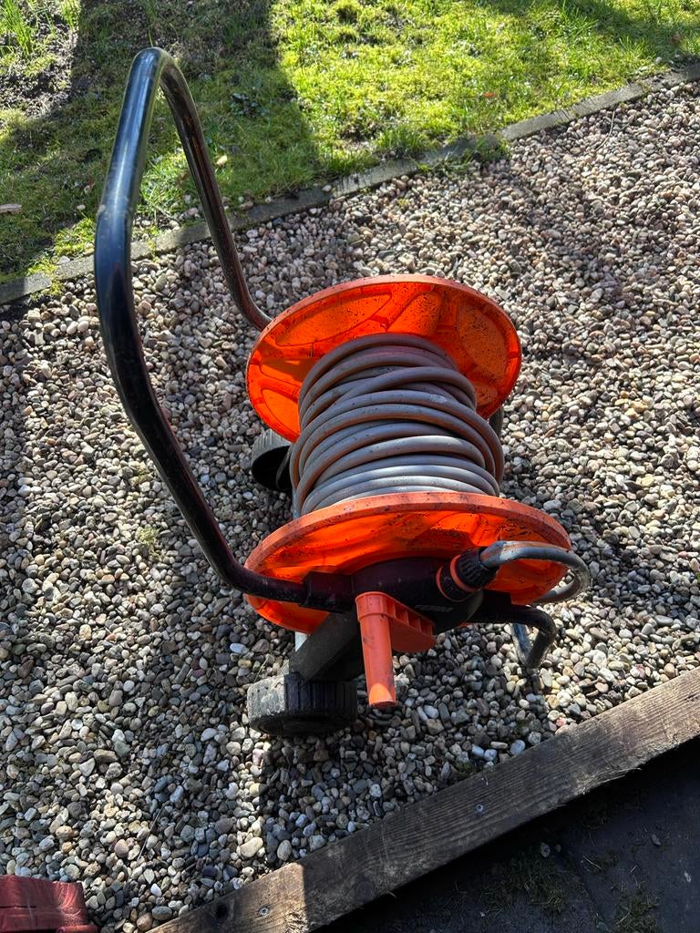 Gebruikte tuinslanghaspel met slang, Ophalen of Verzenden, Gebruikt, Tuinslanghaspel