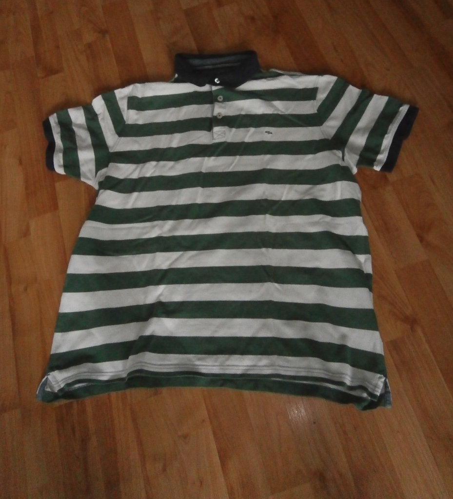 Fijne Jac Hensen polo XXL Modern Fit groen/wit gestreept g.s, Meerkleurig, Overige maten, Ophalen of Verzenden, Zo goed als nieuw