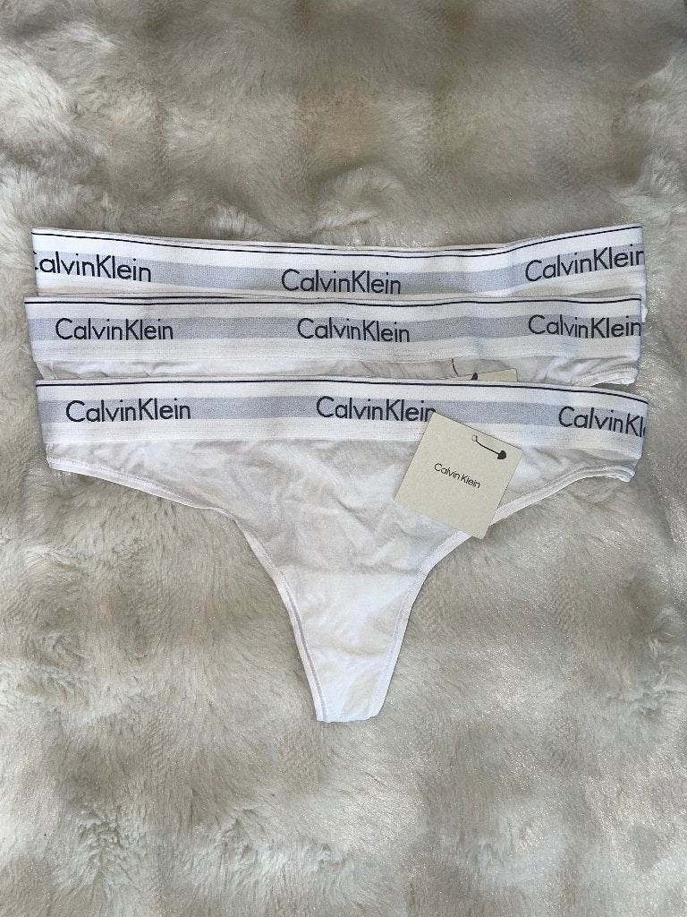 Calvin Klein 3-pack Thongs, Kleding | Dames, Calvin Klein, Ophalen of Verzenden, Wit, String