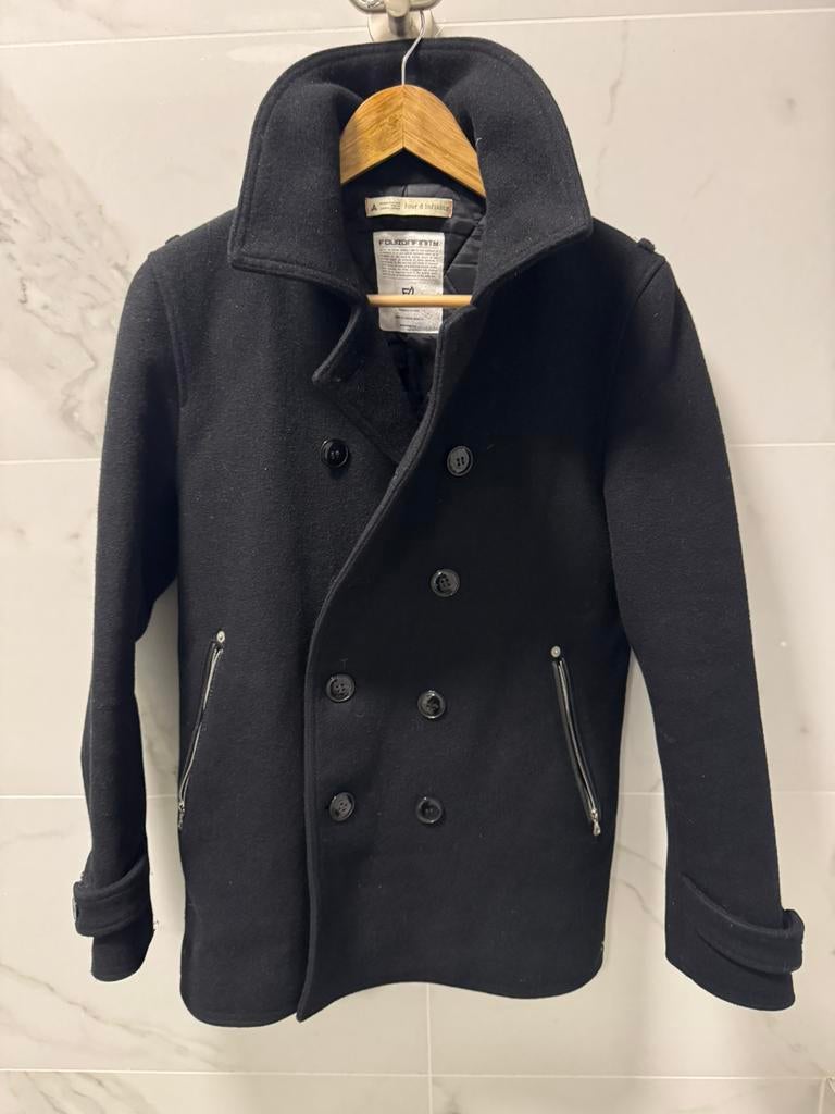 Black Wool Peacoat – Size M – Classic Double Breasted Coat, Kleding | Heren, Jassen | Winter, Gedragen, Maat 48/50 (M), Zwart