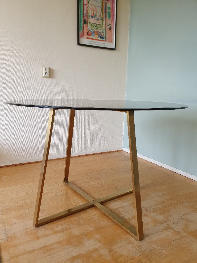 Chique ronde tafel, Huis en Inrichting, Tafels | Eettafels, Ophalen, Gebruikt, Rond, Glas