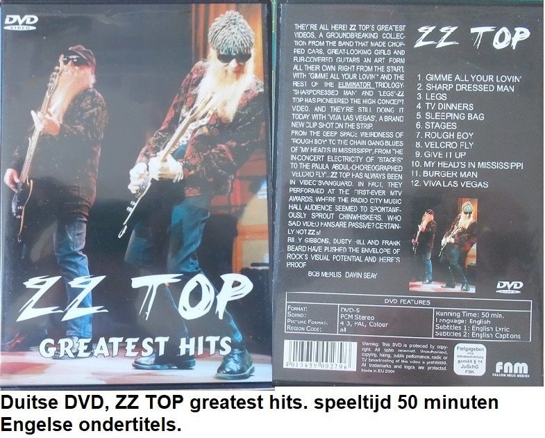 ZZ TOP, dvd greatest hits, Alle leeftijden, Ophalen of Verzenden, Zo goed als nieuw