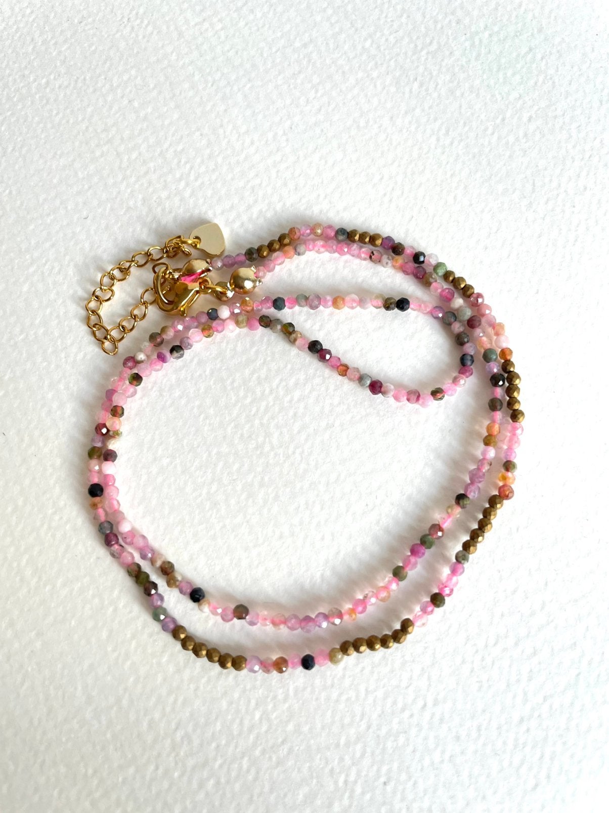 Toermalijn ketting, Sieraden, Tassen en Uiterlijk, Kettingen, Nieuw, Ophalen of Verzenden, Steen of Mineraal, Roze