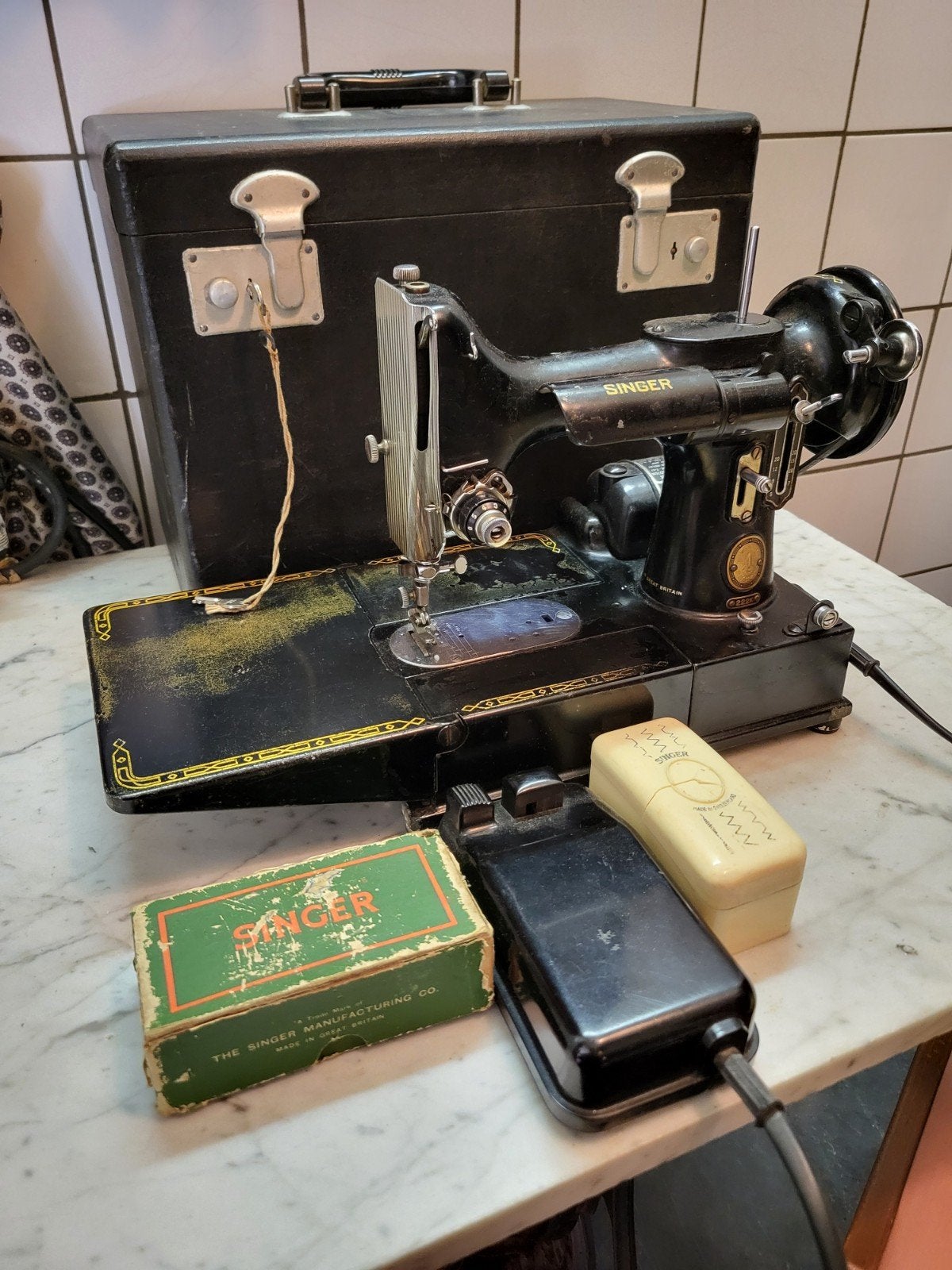 Singer Featherweight naaimachine 1956, type 222K incl. toebh, Ophalen of Verzenden