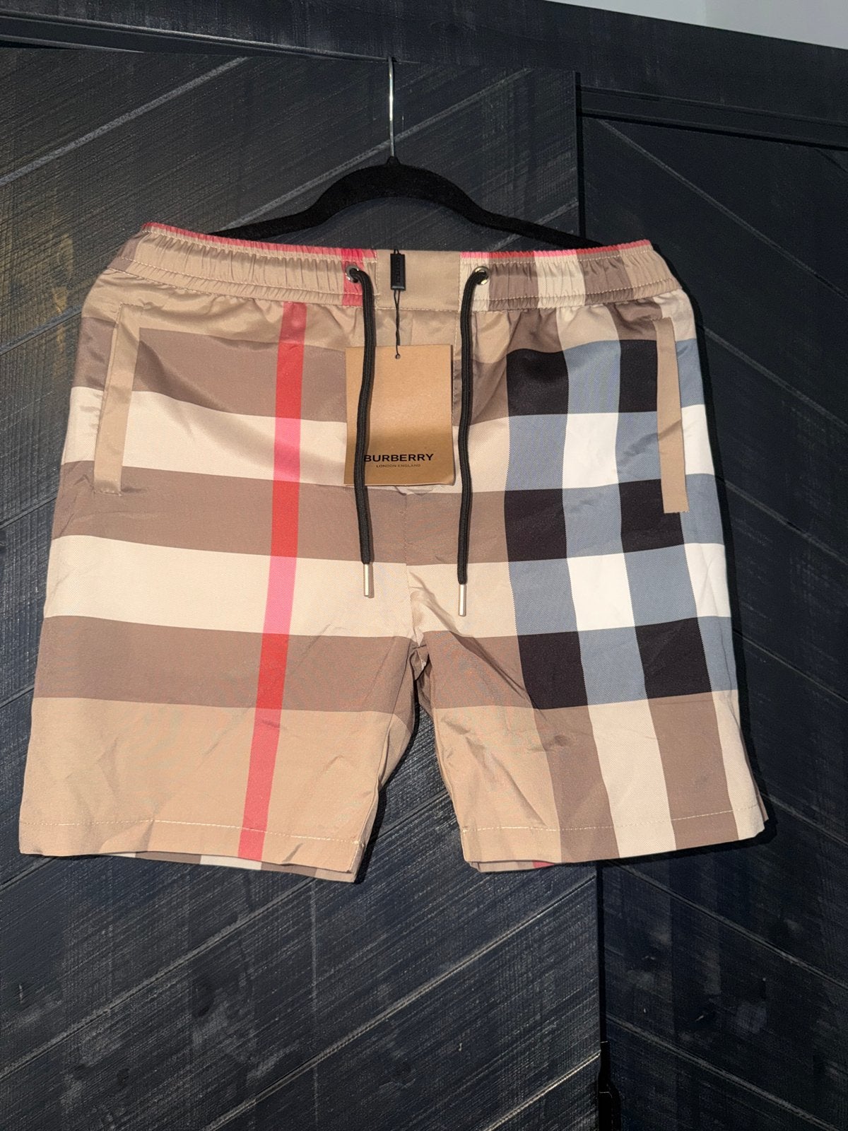 Burberry Zwemshort - Beige Geruit S-M, Ophalen of Verzenden, Maat 48/50 (M), Beige, Zwemshort