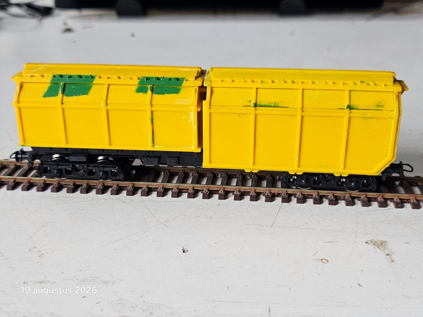 Roco HO Containertreinwagon - Geel NS, Gebruikt, Gelijkstroom, Wagon, Ophalen of Verzenden