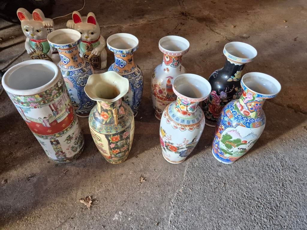 Set van 8 Vintage Chinese Vazen, Antiek en Kunst, Antiek | Vazen, Ophalen
