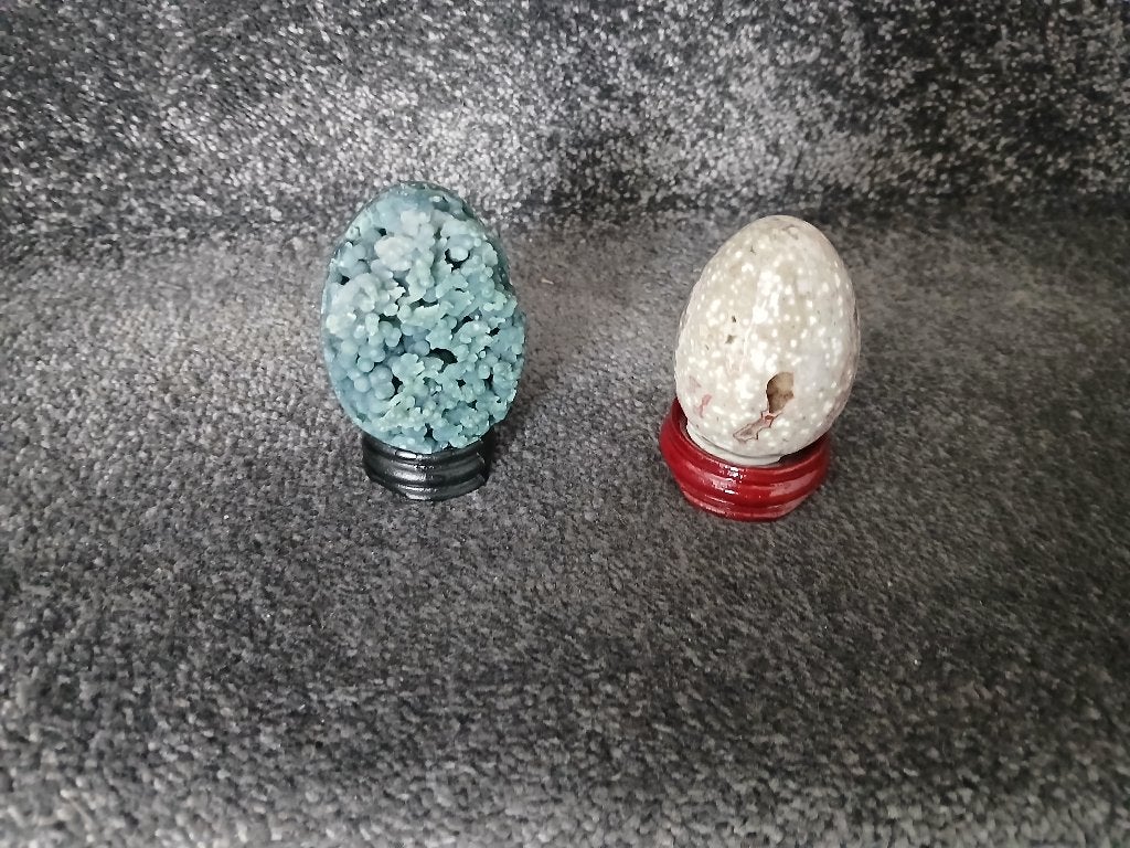 edelstenen eitjes op voetje, Ophalen of Verzenden, Gebruikt