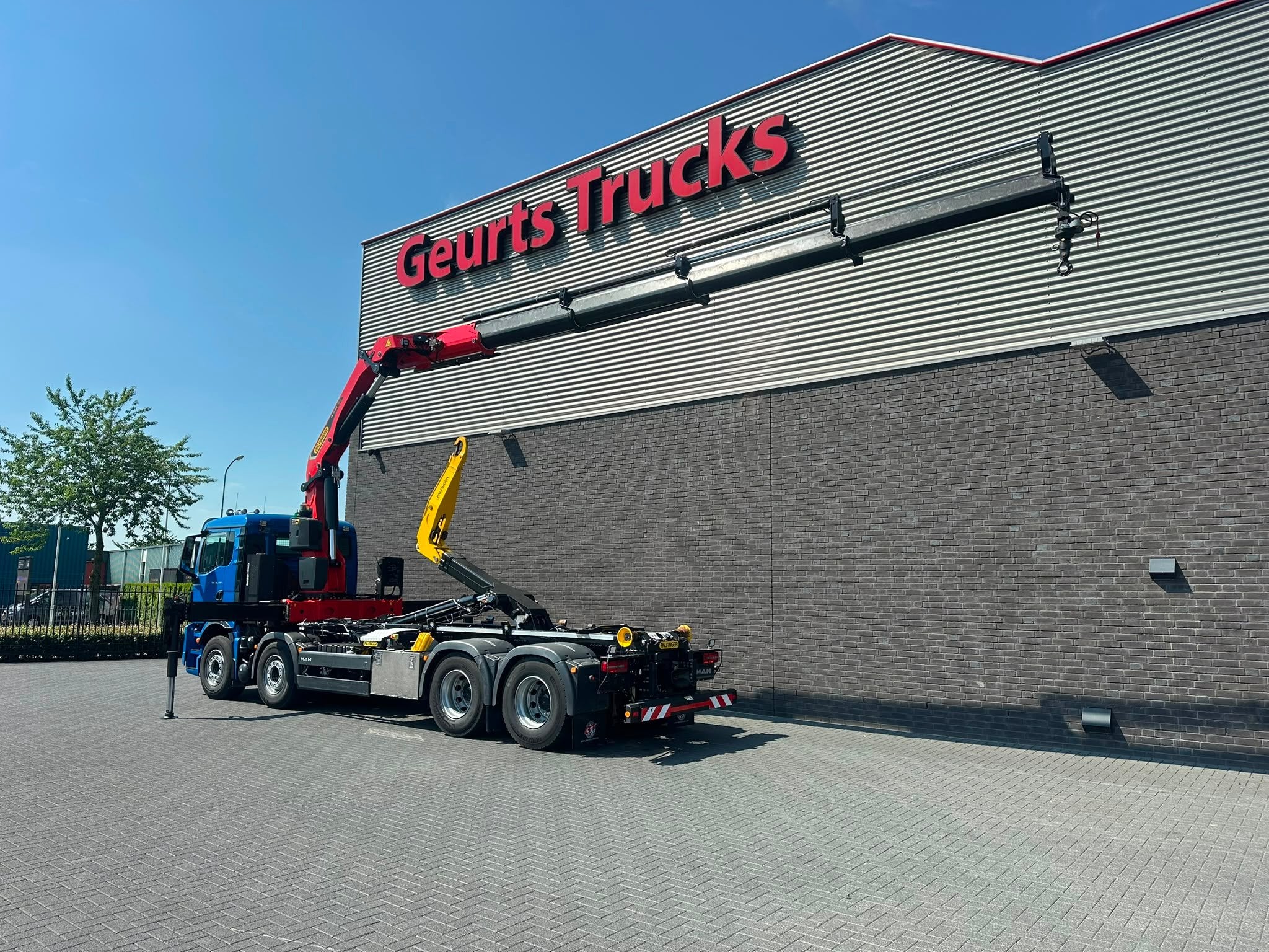 MAN TGS 35.430 8X4 BL + PALFINGER HAAK+20ASLD5+ PALFINGER PK, Auto's, Automaat, Achterwielaandrijving, Euro 6, Blauw