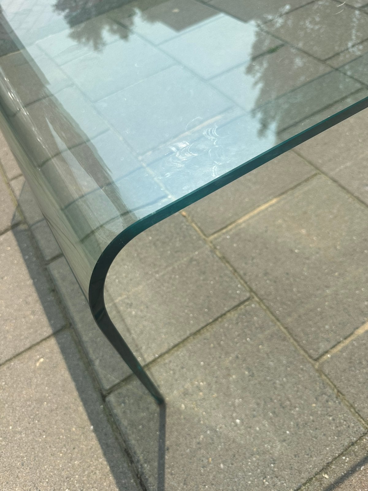 Glazen salontafel FIAM Italia, Ophalen, 100 tot 150 cm, 50 tot 100 cm, Zo goed als nieuw