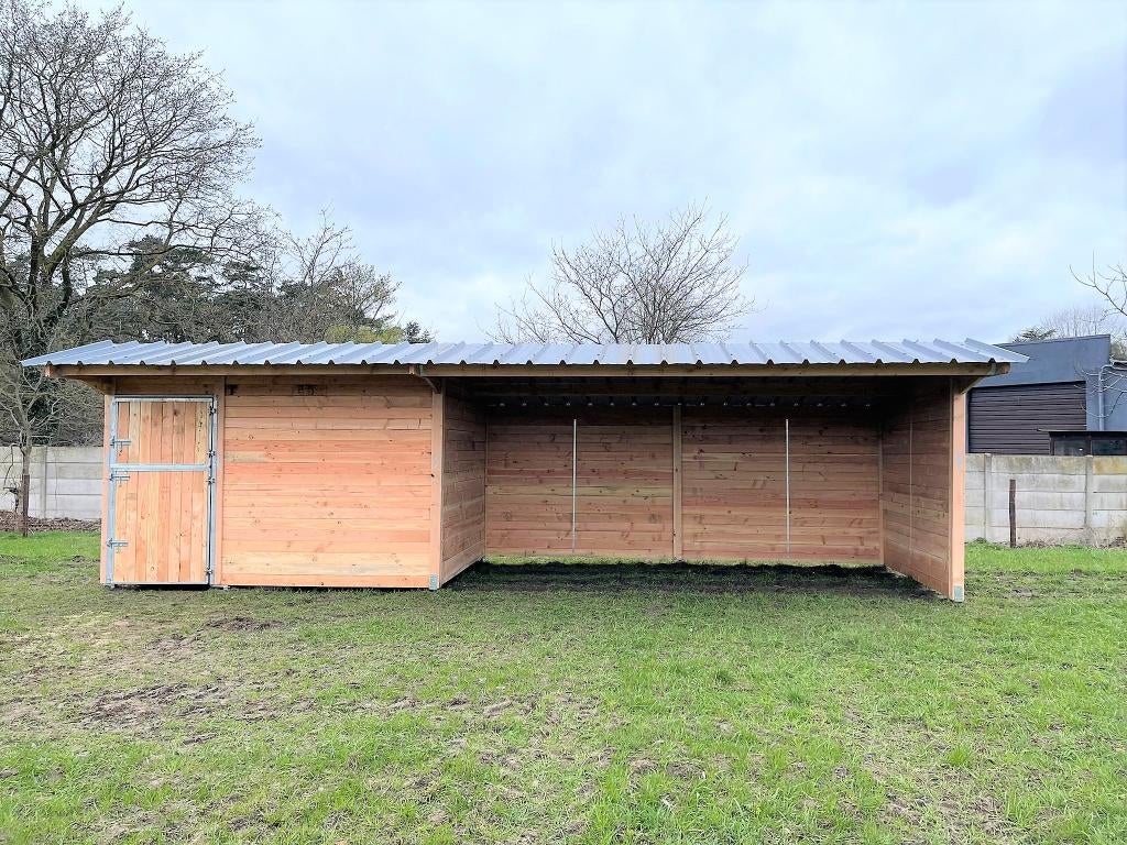 Paardenstal (3x4m) & schuilhok (3x6m) – zelfbouwpakket, Dieren en Toebehoren, Weidegang, 2 of 3 paarden of pony's