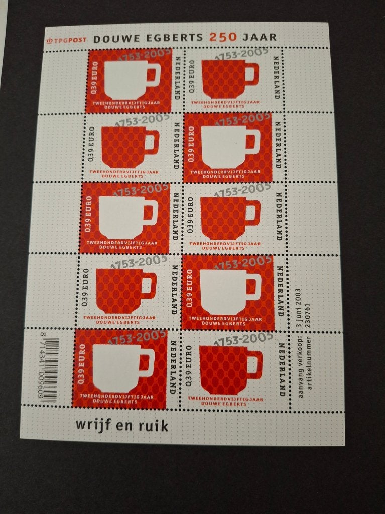 Postzegels Douwe Egberts 250 jaar, Ophalen of Verzenden, Postfris