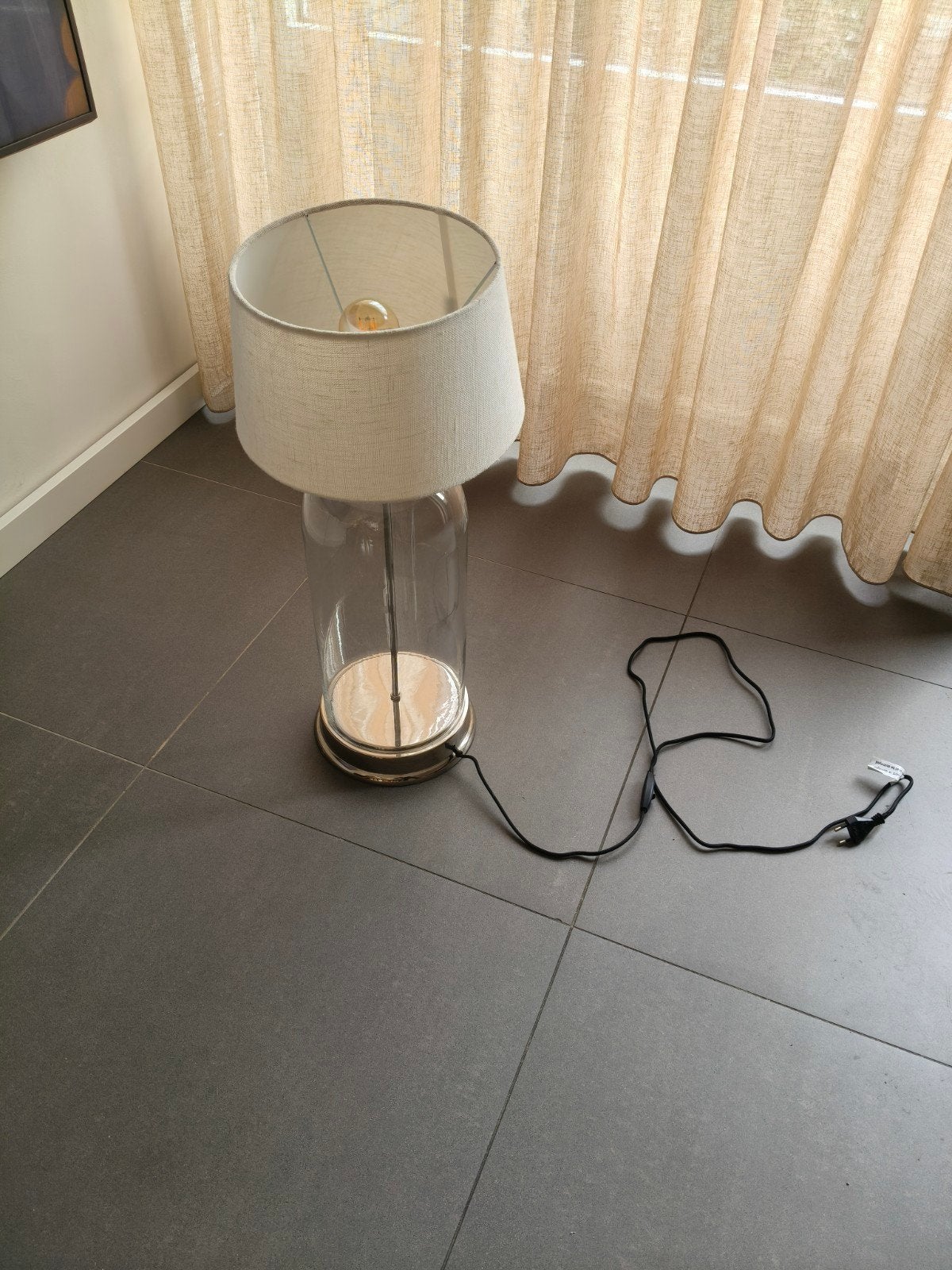 Riviera Maison, 2 tafellampen, Ophalen, Met schakelaar, Riviera Maison, Glas