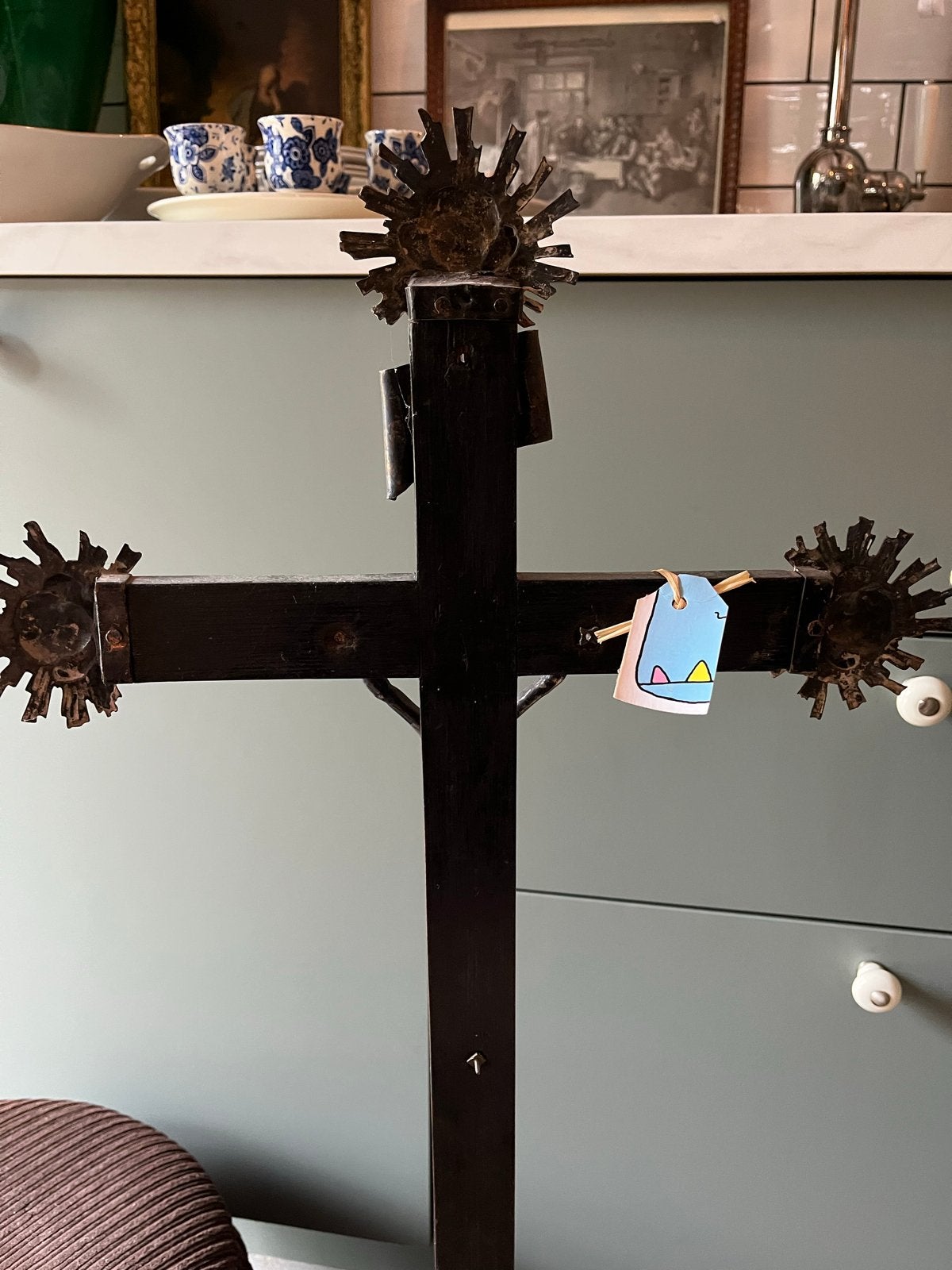 Antiek houten kruisbeeld met Christusfiguur, Antiek en Kunst, Antiek | Religie, Ophalen