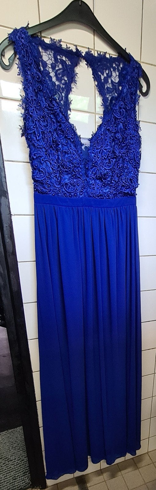 koningsblauwe jurk m46/3XL en pumps m40 gala/bruiloft/feest, Blauw, Maat 46/48 (XL) of groter, Ophalen of Verzenden, Zo goed als nieuw