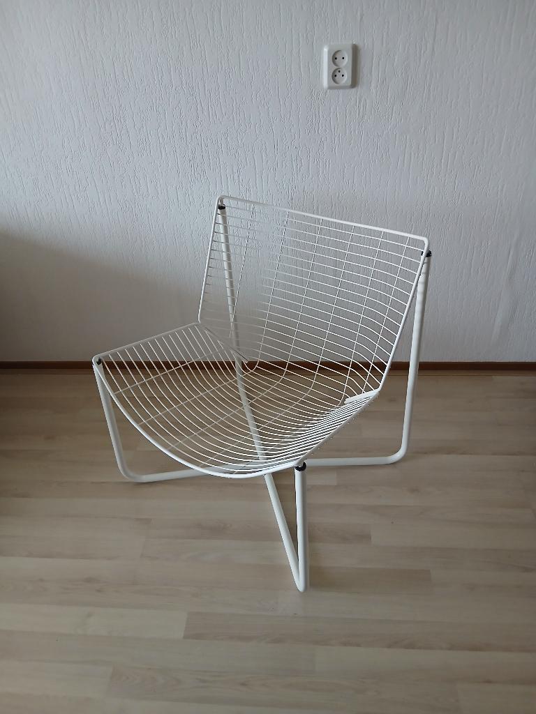 Niels Gammelgaard -IKEA -  JÄRPEN Draadstoel - Vintage, Huis en Inrichting, Stoelen, Ophalen, Gebruikt, Wit, Vintage
