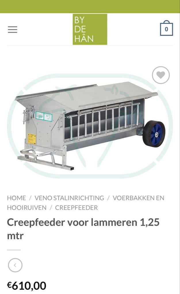 Veno Creepfeeder voor lammeren 1,25 mtr of 2,45 mtr, Meerdere dieren, Schaap, 0 tot 2 jaar
