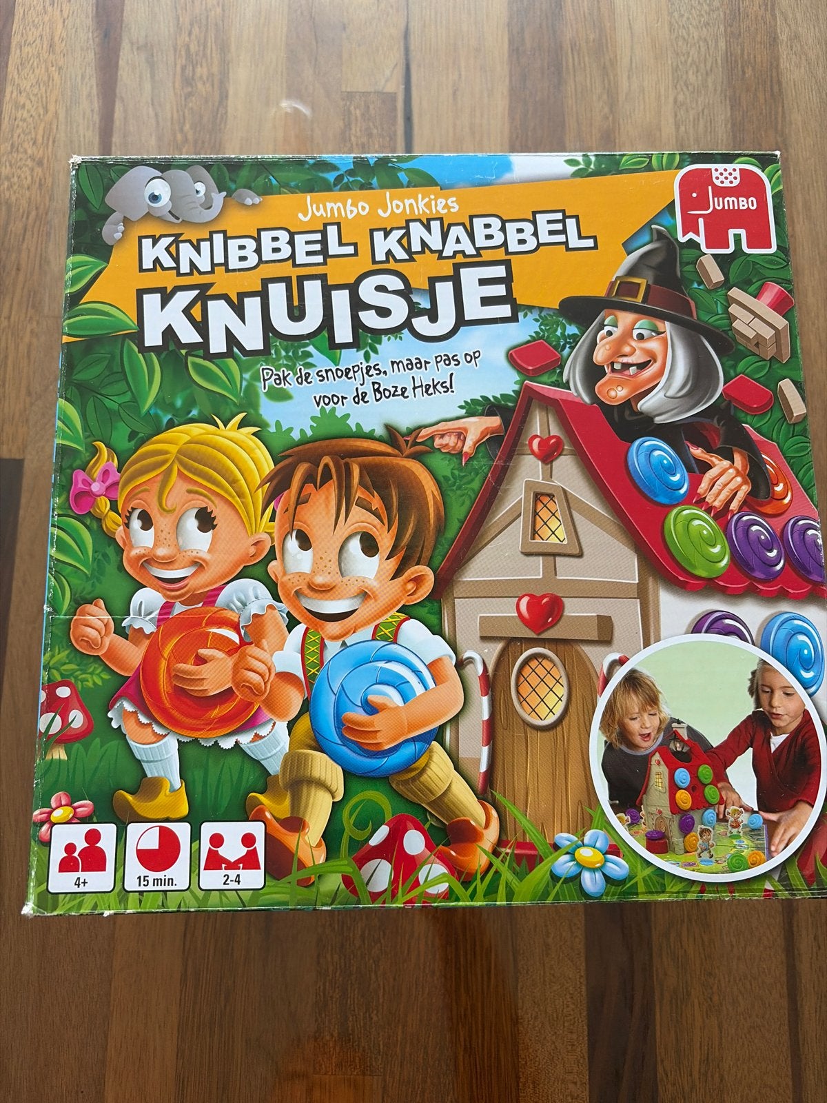 Jumbo Jonkies Knibbel Knabbel Knuisje bordspel, Drie of vier spelers, Ophalen, Gebruikt