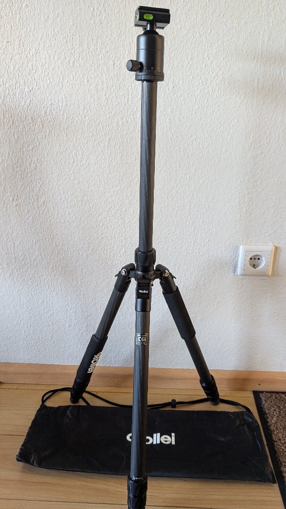 Rollei C6i Carbon statief, zwart, Zo goed als nieuw, Rollei, 125 tot 150 cm, Ophalen of Verzenden