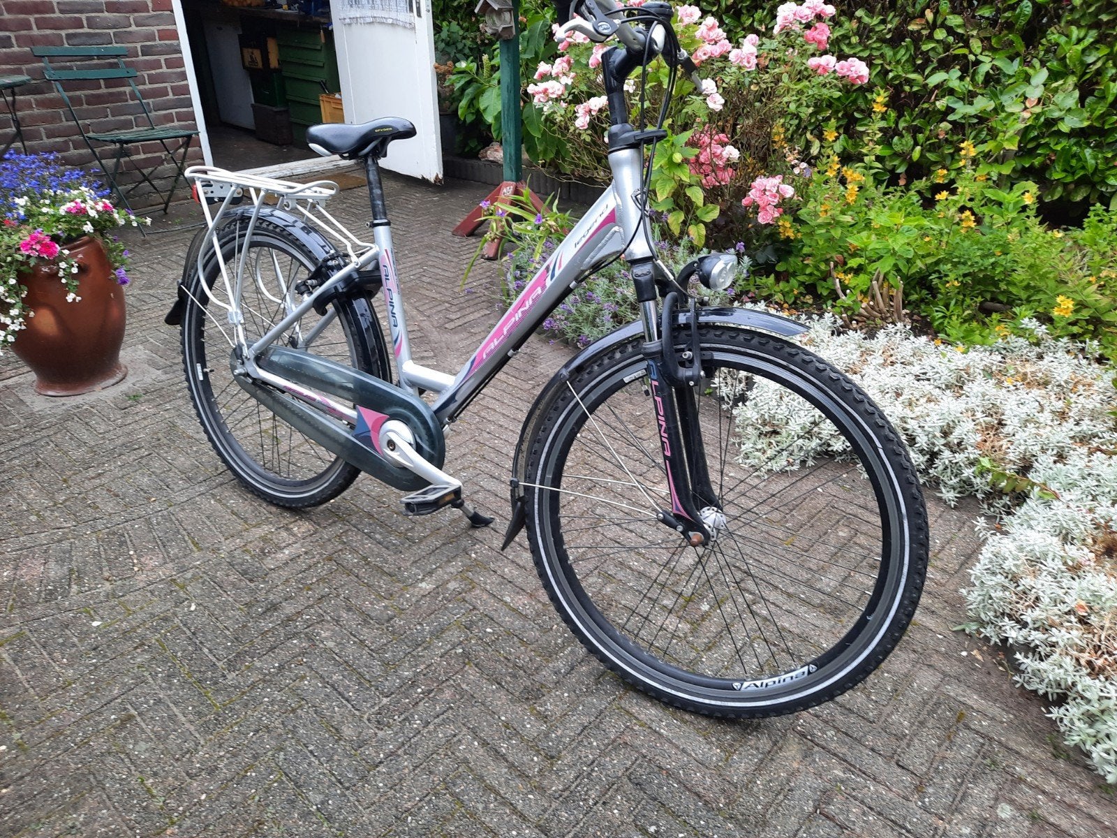 Leuke meisjesfiets tekoop., Terugtraprem, Gebruikt, Alpina, Handrem