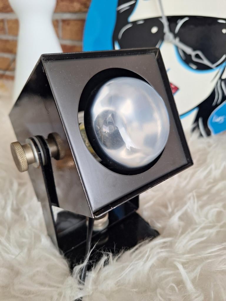 Retro vintage kubus spot, Huis en Inrichting, Lampen | Spots, Ophalen of Verzenden, Gebruikt, Metaal of Aluminium