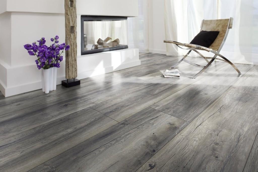 Restpartij Grijs laminaat 24 cm te koop 50 m2, 75 m² of meer, Ophalen of Verzenden, Grijs, Grijs eiken