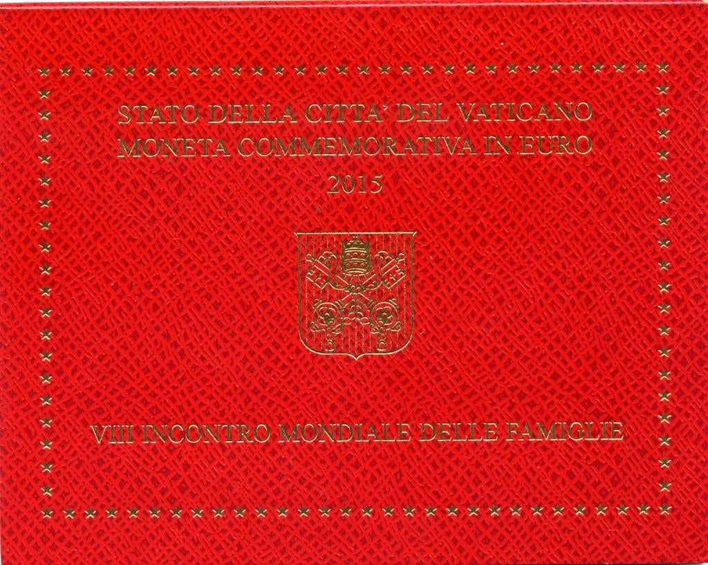 2 Euro Vaticaan 2015 in BU blister - Wereld Ontmoetingsdag, Postzegels en Munten, Munten | Europa | Euromunten, Verzenden, Vaticaanstad