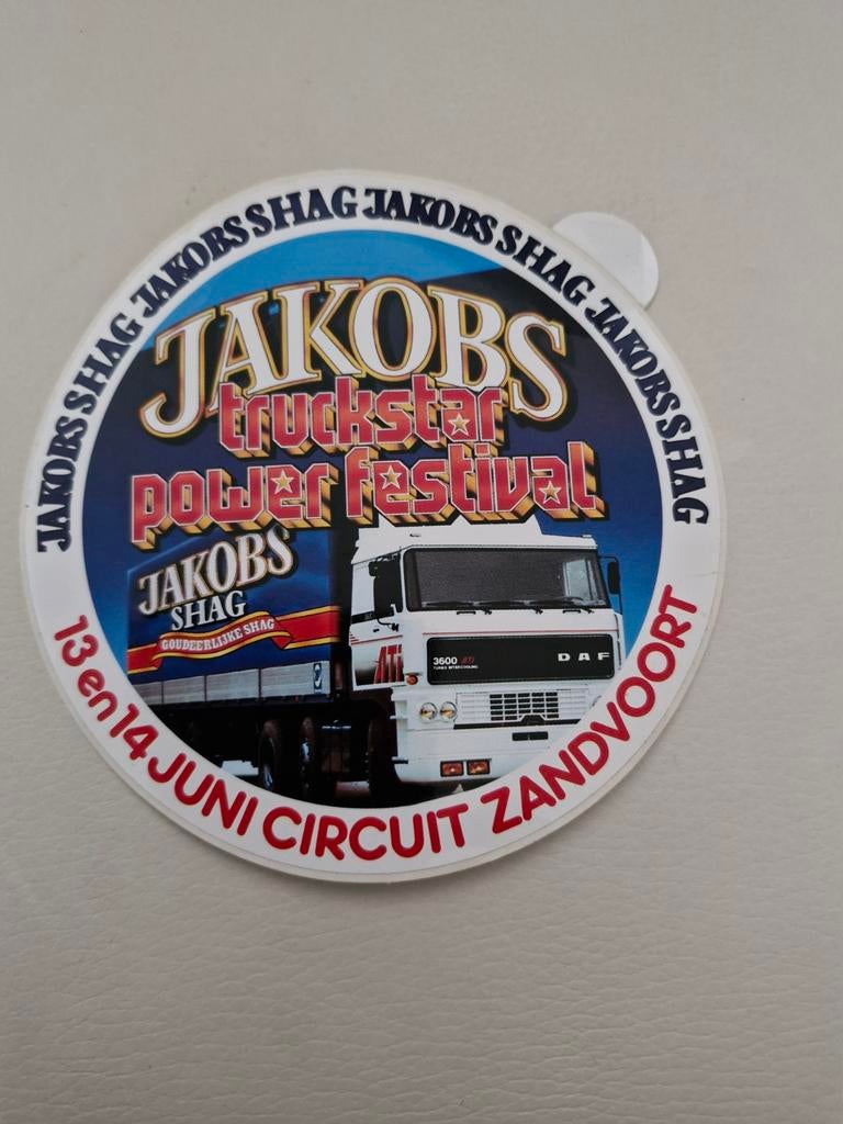 Jakobs Shag Truckstar Power Festival Sticker/Onderzetter, Verzamelen, Ophalen of Verzenden, Gebruikt, Reclamebord