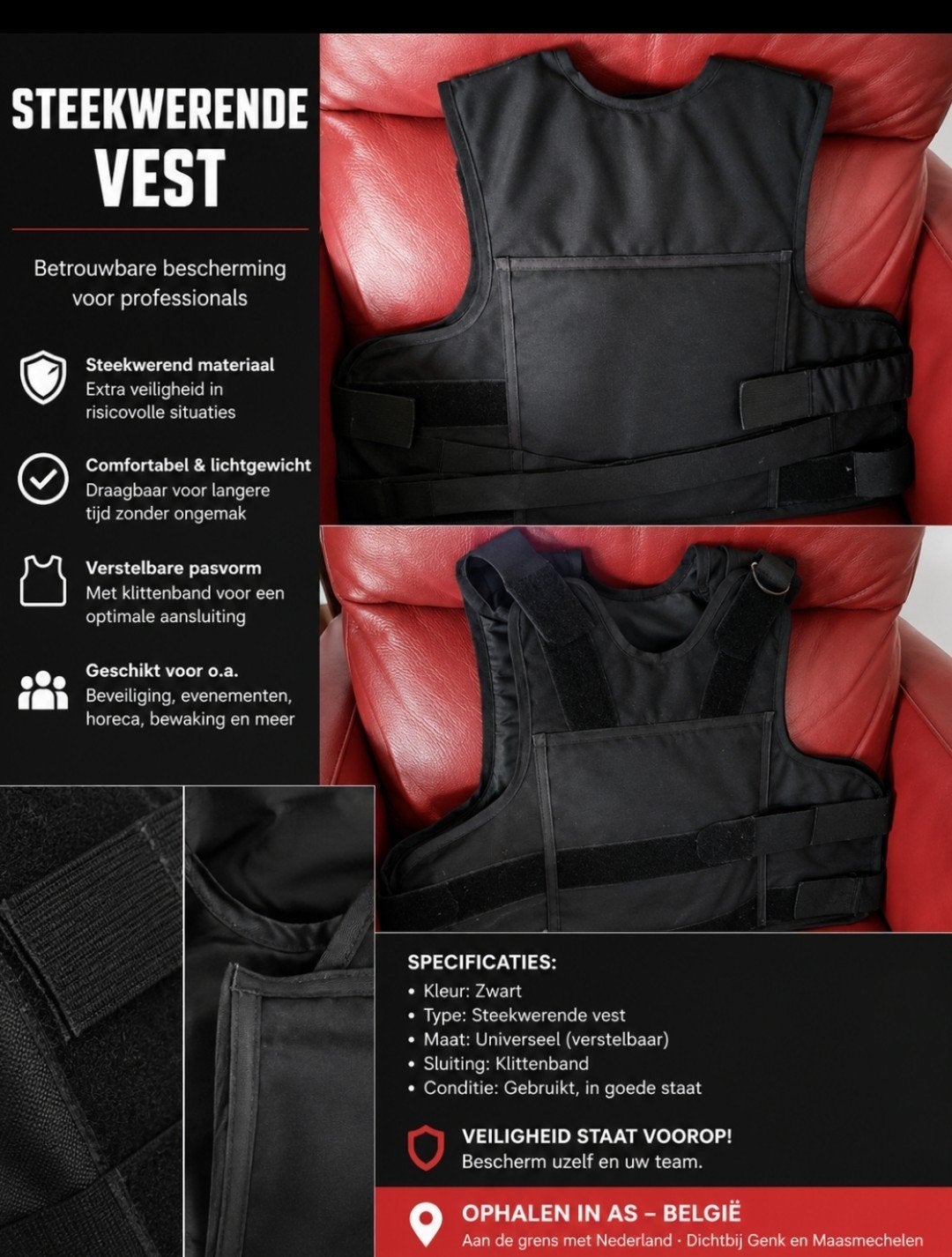 -Steekwerende vest – Maat XL, Ophalen, Overige soorten, Overige gebieden, Kleding of Schoenen
