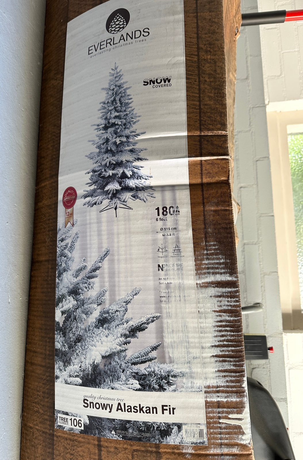 Everlands kunst kerstboom met sneeuw, Ophalen, Zo goed als nieuw