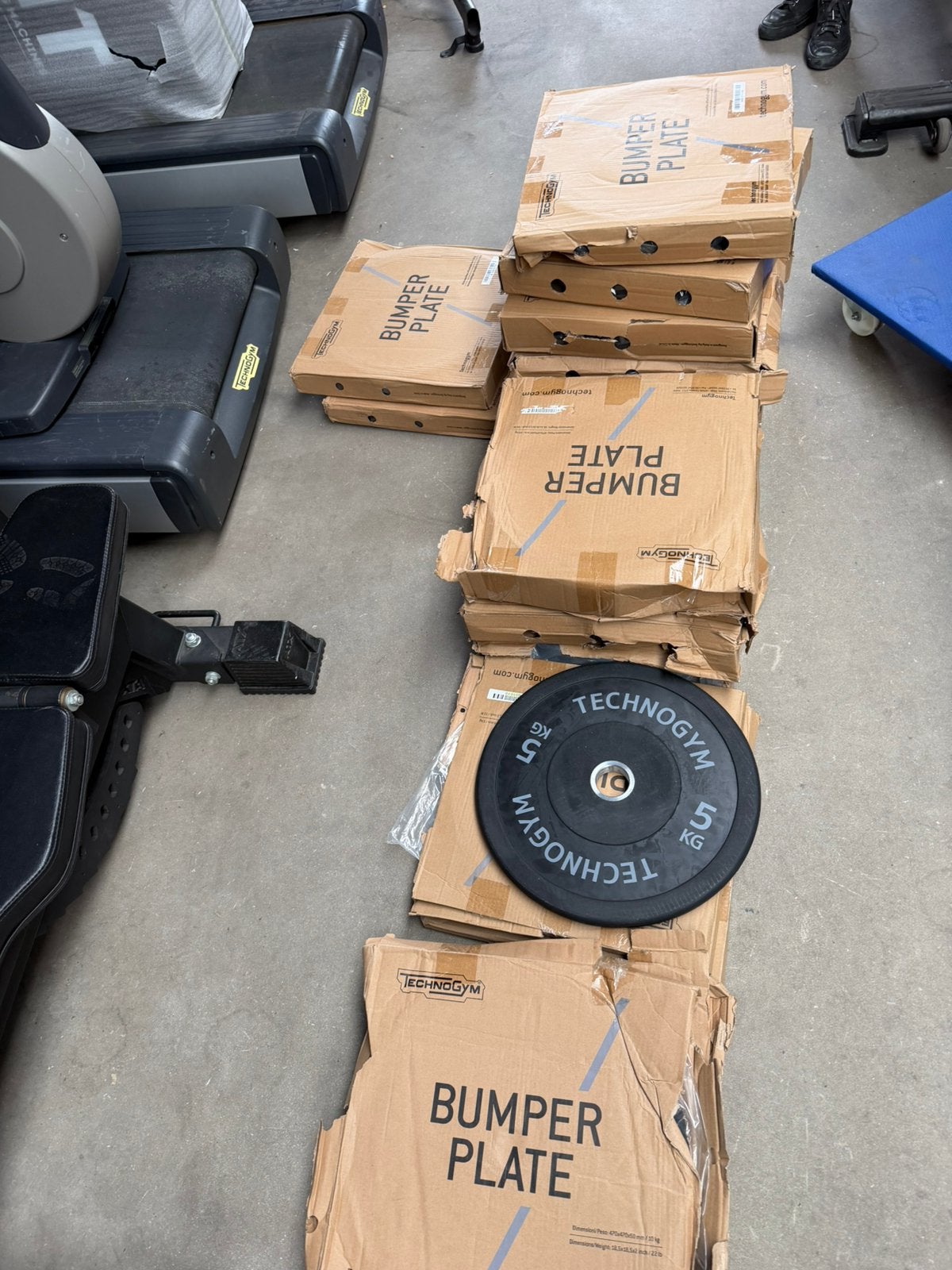 230kg Nieuwe Technogym Bumperplates, Sport en Fitness, Ophalen, Nieuw, Halterschijven