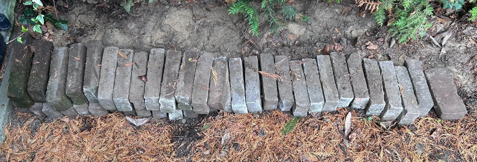 Rijtje stenen gratis, Tuin en Terras, Ophalen of Verzenden, Gebruikt, Beton, Klinkers